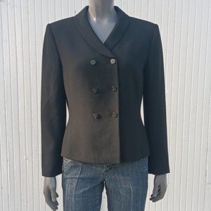 KASPER  A.S.L.  PETITE LADIES DOUBLE-BREASTED BLACK BLAZER/JACKET (TAIWAN)